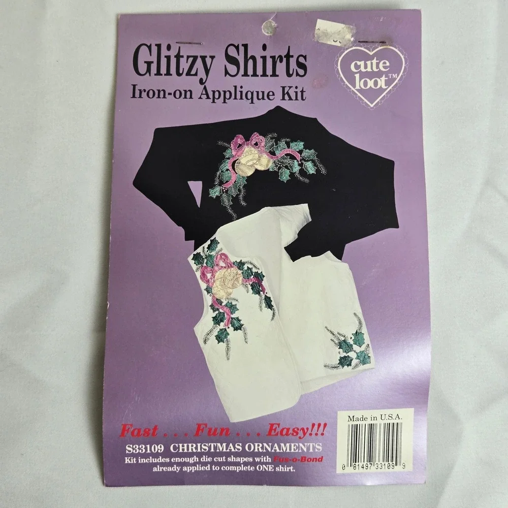 Lot of 4 What's New Ltd Glitzy Shirts Iron On‎ Applique Kits New Sealed Vintage